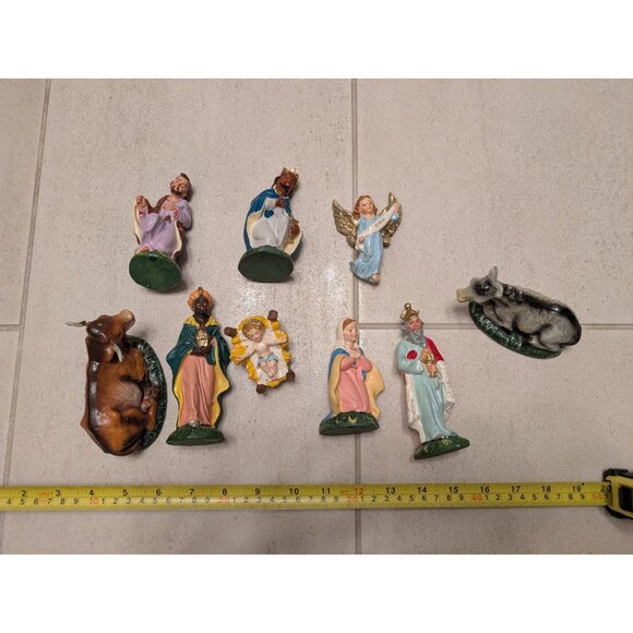 Vintage Italian Nativity Set Hand-Painted Chalkware Complete 10-Piece 50s-70s - Picture 13 of 15